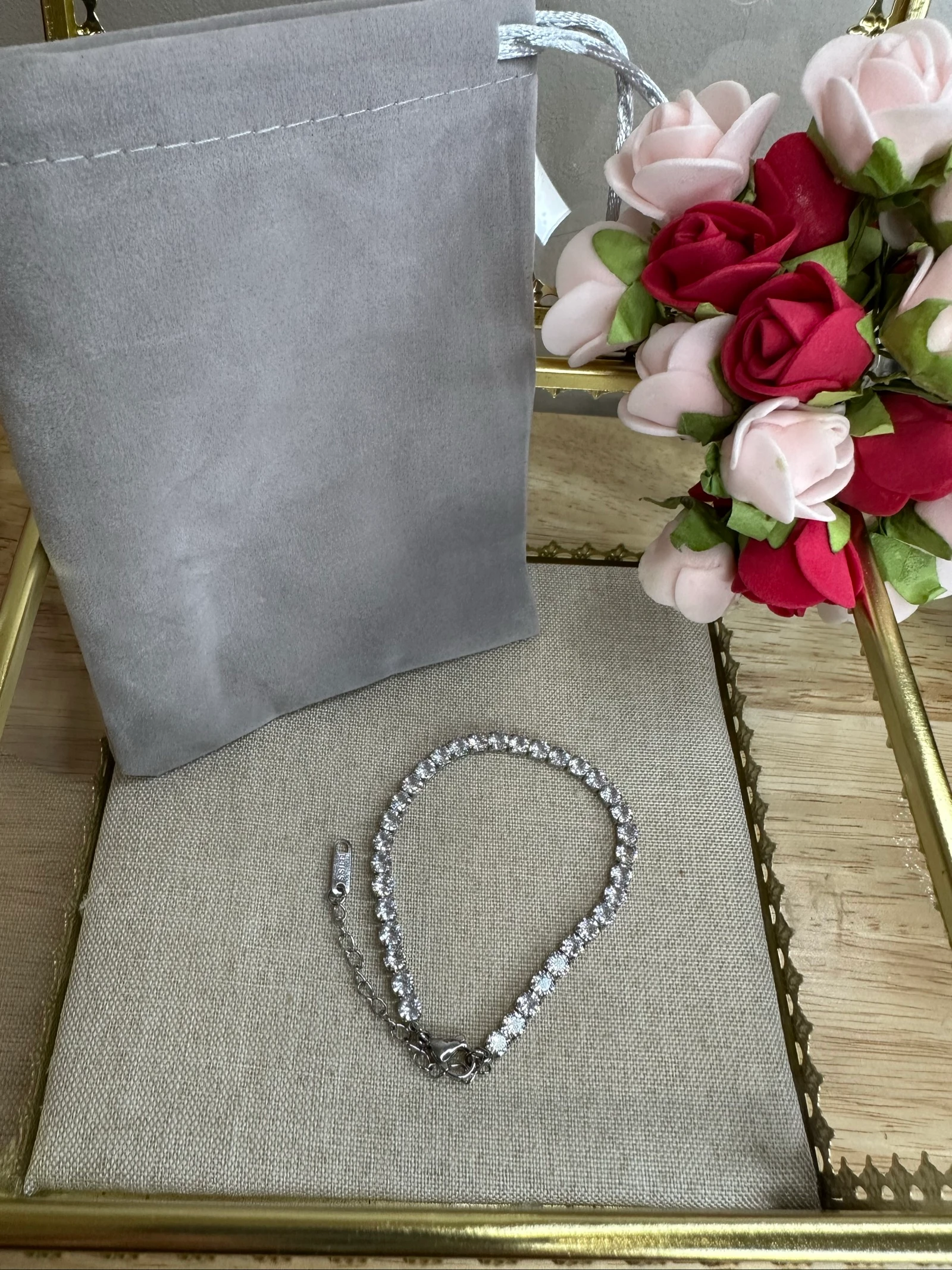 Silver-tone stainless steel tennis bracelet - Sparkling zircons – photo 3